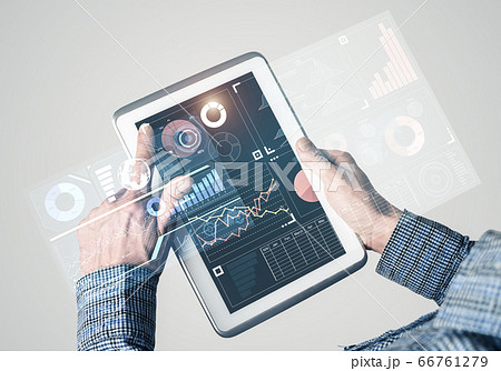 Concept of global connection and interaction interface on notebook display Concept of global connection and interaction interface on notebook display 66761279