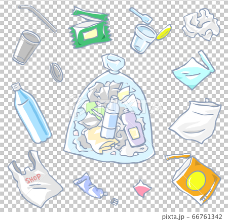 Plastic trash + trash bag 66761342