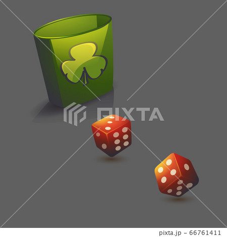 Vector illustration red realistic game dice set Vector illustration red realistic game dice set 66761411