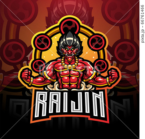 Raijin Esport Mascot Logo のイラスト素材