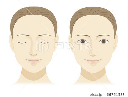 女性の顔 イラストセットのイラスト素材