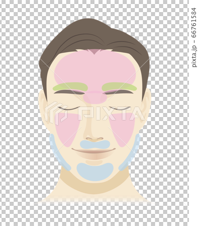Male face hair loss part illustration set 66761584