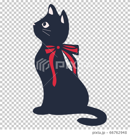 Sitting ribbon wrapped cat - Stock Illustration [66762948] - PIXTA