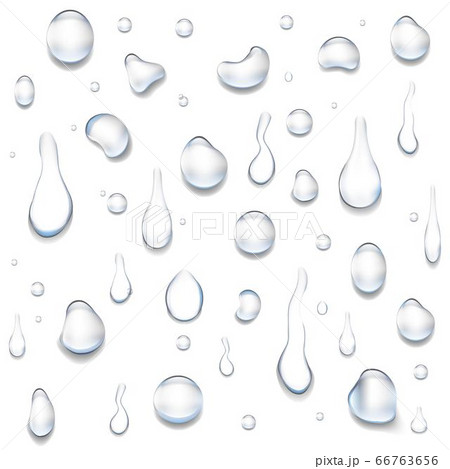 Water Drop Isolated Big Set White Backgroundのイラスト素材