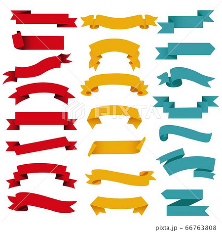 Colorful Retro Red Web Ribbon Set 66763808