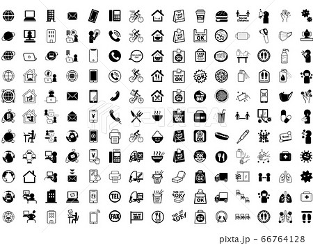 感染予防のための新しい生活のアイコンセット 66764128