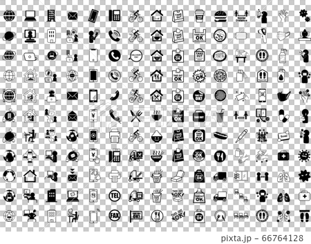 感染予防のための新しい生活のアイコンセット 66764128