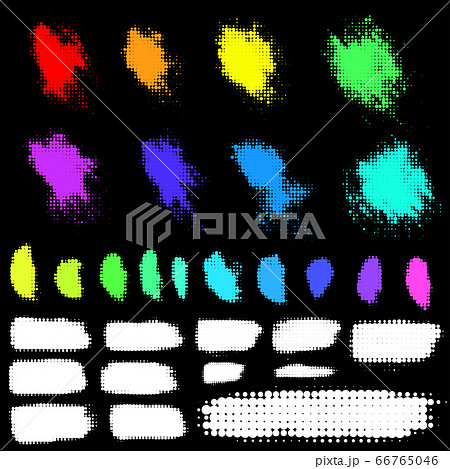 vector ink halftone dotted brushes set 66765046