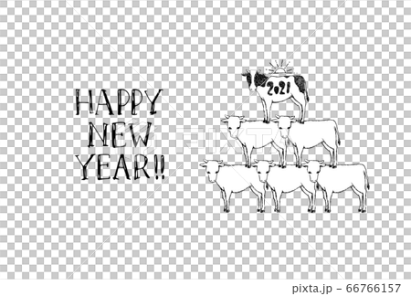 時尚手繪新年賀卡 66766157