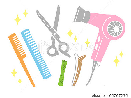 Beauty Salon Tools Color Stock Illustration