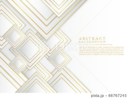 Square pattern overlap layer design white and gold 66767243