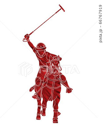 Horses Polo player sport cartoon graphic vector 66767919