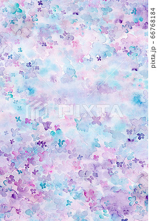にじんだあじさい　水彩テクスチャー 66768184