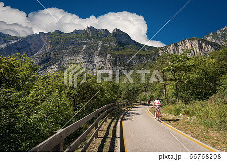 Bicycle Lane in Sarca Valley - Trentino Alto Adige Italy Bicycle Lane in Sarca Valley - Trentino Alto Adige Italy 66768208