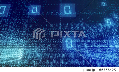 3D空間を浮遊する二進数のコード 66768425