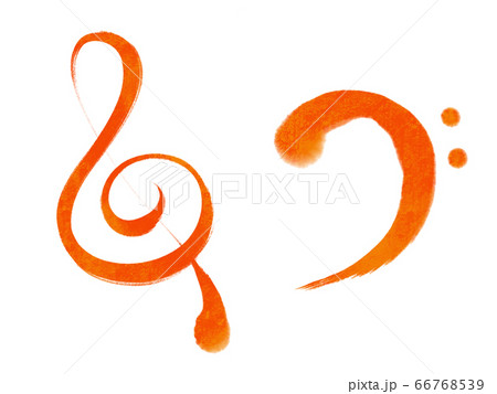 ト音ヘ音記号orangeのイラスト素材
