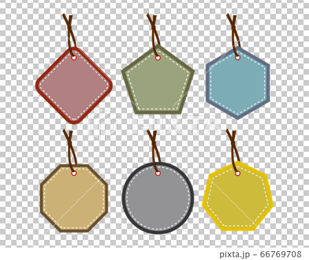 タグ フレーム 枠 付箋 ふせん のイラスト素材