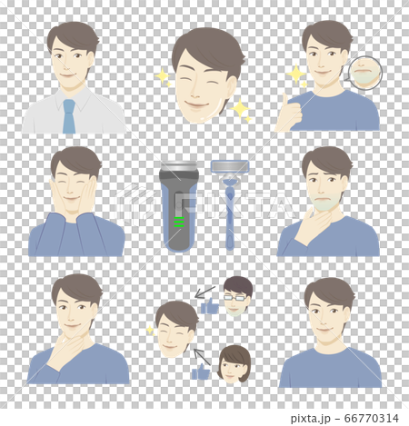 髭ケア男性イラストセット 66770314