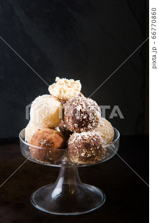 Various Homemade Raw Vegan Truffles or Energy Various Homemade Raw Vegan Truffles or Energy 66770860