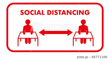 Social distancing set of icons 66771106
