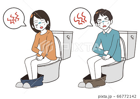 トイレでゲッソリ(マンガ調、吹き出し付き) 66772142
