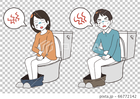 トイレでゲッソリ(マンガ調、吹き出し付き) 66772142