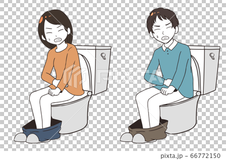 頑張ってトイレをするのイラスト素材