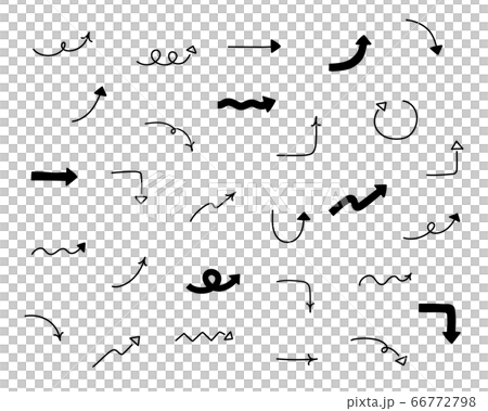 手書きの矢印のイラストのセット シンプル かわいい おしゃれのイラスト素材 66772798 Pixta