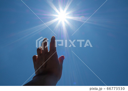 太陽に伸ばす手 光 太陽に伸ばす手 光 66773530