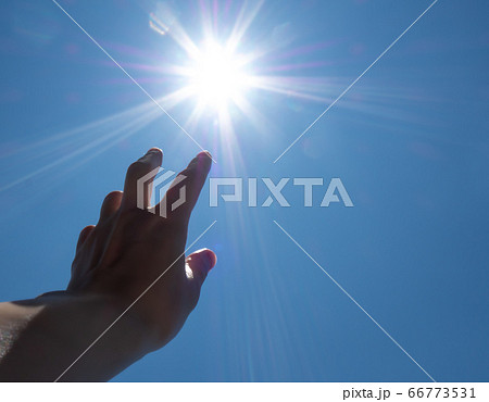 太陽に伸ばす手 光 太陽に伸ばす手 光 66773531