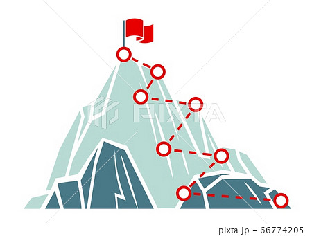 Mountain Climb Path Business Success Concept のイラスト素材