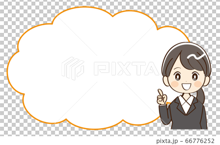 女性、スーツ、吹き出し 66776252