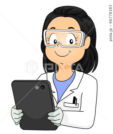 Kid Girl Lab Coat Goggles Gloves Tablet 66776365