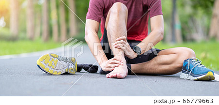 Young adult male with his muscle pain during 66779663