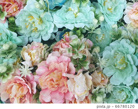 colorful flowers background.Fake flowers for interior colorful flowers background.Fake flowers for interior 66780120
