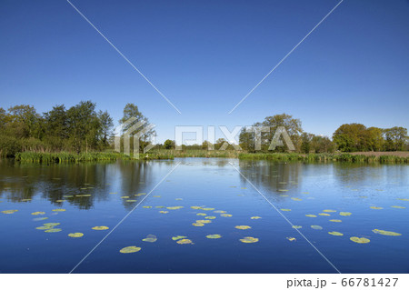 Beautiful lake along the road 66781427