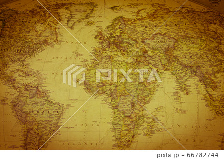 Vintage map of the world. Top view 66782744