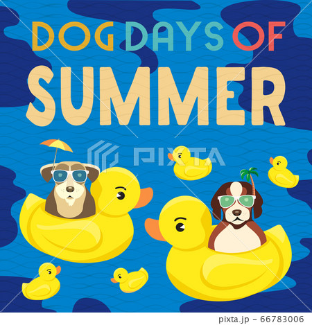 Dog days of summer comic cartoon vector poster Dog days of summer comic cartoon vector poster 66783006