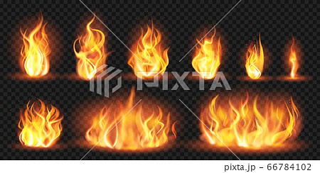 Realistic Flames Burning Red Wildfire Flames のイラスト素材