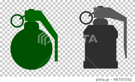 手榴弾のシルエットのイラスト素材