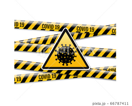Danger Coronavirus Sign And Ribbons Isolated Transparent Background 66787411