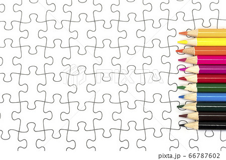 ジグソーパズルと色鉛筆 ジグソーパズルと色鉛筆 66787602