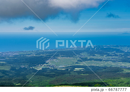 鳥海ブルーラインから見た日本海 秋田県側 秋田県にかほ市 鳥海ブルーラインから見た日本海 秋田県側 秋田県にかほ市 66787777