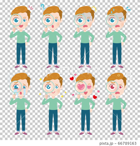 cute type blonde dad_magnifying glass 66789163