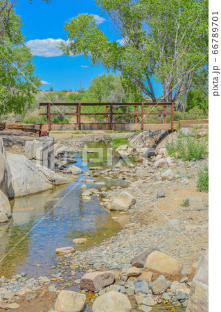 A bridge spans over a finger cove on Fain Lake 66789701