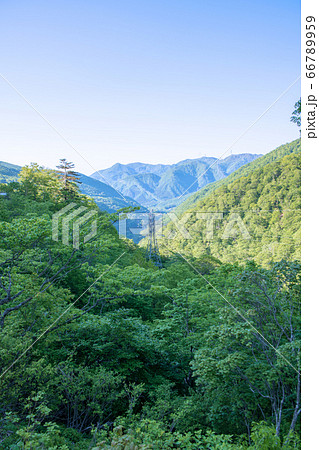 国道17号沿　新緑の景色　三国トンネル手前　群馬県 66789959