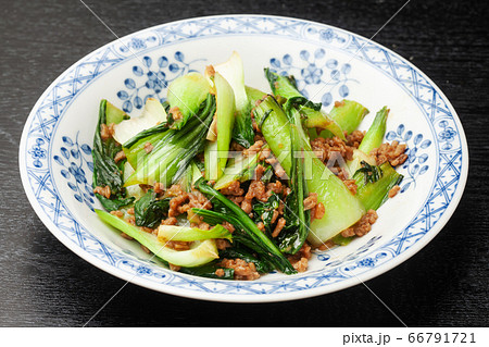 青梗菜の肉みそ炒め 66791721
