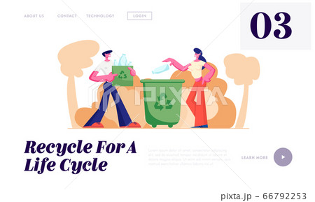 People Throw Garbage into Containers and Bags People Throw Garbage into Containers and Bags 66792253