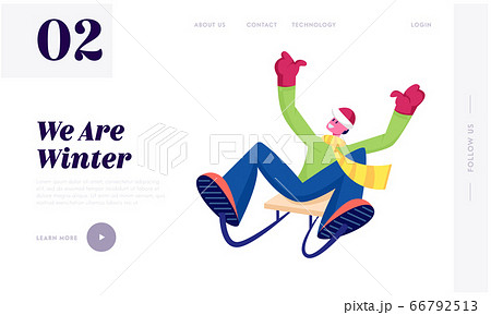 Wintertime Vacation Leisure and Recreation Website Landing Page. Cheerful Man in Warm Clothes Riding Sled Downhill. Winter Season Holidays Spare Time Web Page Banner. Cartoon Flat Vector Illustration Wintertime Vacation Leisure and Recreation Website Landing Page. Cheerful Man in Warm Clothes Riding Sled Downhill. Winter Season Holidays Spare Time Web Page Banner. Cartoon Flat Vector Illustration 66792513