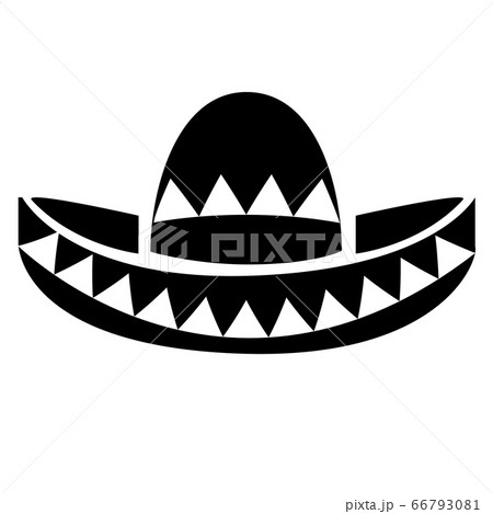 mexican sombrero hat on white 